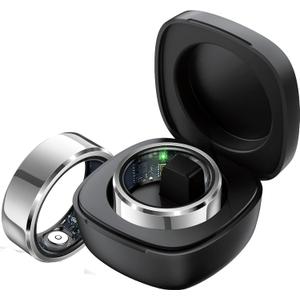 Smart Ring Fitness Rings for Men Women, Fitness Tracker Heart Rate Blood Pressure Ring Sleep Tracker Calories Step Counter, Waterproof Health Smart Rings for Android iOS Phones (8#, Silver)