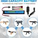 7.4V 35C 2000mAh with SM-2P Plug T-Plug Odamiya Plug Lithium Battery for SRB1200 SRB400 SRB400-SUB MP5K M4 M110 Toy Gun Air Gun,RC Car Drone Battery Accessories (1 Battery+1 USB)