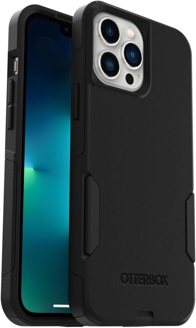 OtterBox iPhone 13 Pro Max & iPhone 12 Pro Max Commuter Series Case - Single Unit Ships in Polybag, Ideal for Business Customers - BLACK, slim & tough, pocket-friendly, with port protection