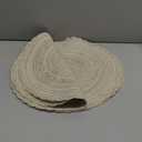 SHACOS Round Placemats Set of 4 Boho Braided Border Place Mats for Dining Tables Wedding Holiday Party (Ivory Bordered, 4)