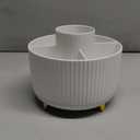 DASITON Large Capacity Makeup Brush Holder,360 Rotating Makeup Organizer,5 Slot Makeup Brushes Cup,for Vanity Decor,Bathroom Countertops,Desk Storage Container,Cosmetic Display cases(White)