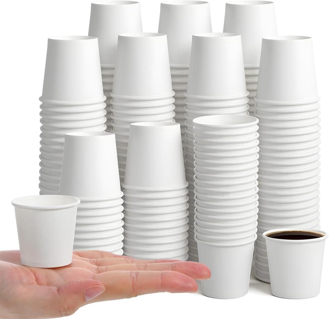 1000 Pcs 1 oz Mini Coffee Cups Disposable Espresso PaperMedicine Cups for Travel PicnicBathroom Mouthwash MugsBarbecue PartyClassic Style