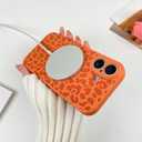 OOK Magnetic for iPhone 17 Case, Silicone Orange Leopard Cute Pattern, Compatible with MagSafe Cheetah Print Camera Protection Shockproof Slim Phone Case for 6.3inch, Orange