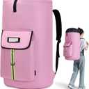 laundry bag backpack,extra-large heavy duty laundry bags,laundry backpack for college students,drawstring closure (Light Pink Laundry Bag)