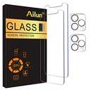 Ailun 2 Pack Screen Protector for iPhone 12 Pro Max [6.7 inch] + 2 Pack Camera Lens Protector, Case Friendly Tempered Glass Film,[9H Hardness]- HD