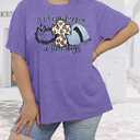 Women Plus Size Easter Shirt Easter Christian Tee A Lot Can Happen in Three Days Religious Christian Novelty Tops (Purple, XXXL)