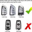 Jaronx Compatible With BMW Key Fob Cover 2'F45/3'G20/5'G30/6'G32/7'G11/8'G14/X1 F48/X3 G01/X4 G02/X5 F15 G05/X6 F15 G06/X7 G07/Z4 G29, For BMW Metal Carbon Fiber Pattern Silicone Key Fob Cover (1 Set)