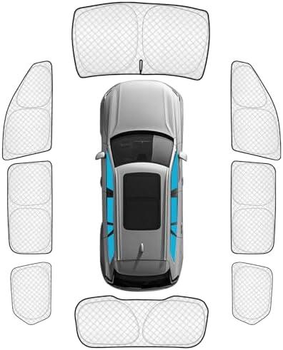 KMF 8pcs Full Window Sun Shades for Jeep Grand Cherokee 2022-2025 Accessories(NOT for Cherokee L&Cherokee), Privacy Car Window Covers for Windshield Side Rear, UV Block and Blackout Camping