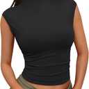 Trendy Queen Women's Going Out Basic Tank Tops Mock Neck Spring Clothes Sleeveless Cute Shirts Summer Y2K Sexy Outfits 2026