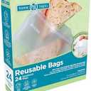 Home Logic Reusable Sandwich Bags – Leak Proof Food Storage for Snacks & More – 24 Bags, 7 Inch Width