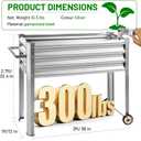 Land Guard 2 Pack Galvanized Raised Garden Bed with Legs & Wheels, 361232in Metal Elevated Raised Planter Box for Backyard, Patio, Balcony, 300lb Capacity, Silver (36×12×32in (2-Pack))