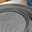 24,21,11 Inch Large Plastic Planters with Drainage Hole and Saucer - Set of 3 Tall Plant Pots Indoor Flower Pot Tall Round Planters Outdoor Large Tall Planter (Dark Blue)