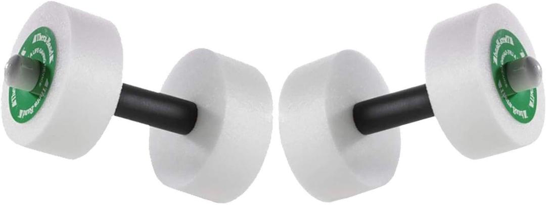 THERABAND Water Weights, Aquatic Dumbbells for Pool Fitness, 2 Foam Weights with Padded Grip for Water Aerobics, Therapy, Workouts, Pool Exercise Equipment, Aqua Training (1 pound, Green - Medium)