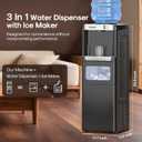 ICEPURE 3-in-1 Water Dispenser with Built-in Ice Maker, Water Cooler Dispenser for 5 Gallon Bottle Top Loading, Hot and Cold Water Dispenser with Child Lock for Home and Office, 33lbs/24H