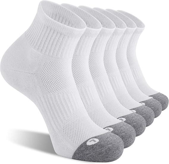 FITRELL 6 Pack Men's Athletic Ankle Socks Cushioned Sports Running Socks 9-12 L