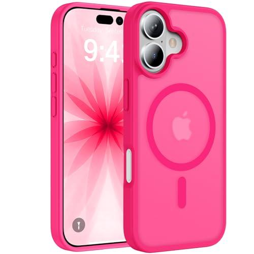 Magnetic for iPhone 17 Case [Compatible with MagSafe][Translucent Matte Slim] Military-Grade Shockproof Protective for iPhone 17 Phone Case, Hotpink