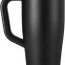 Ice Shaker 40 oz Tumbler with Handle and Straw | 40oz Black | Cold for 30+ Hours | 2-in-1 Tumbler Shaker Bottle | Odor-Free 40 ounce Bottle for Water, Protein Shakes, Smoothies, Cocktails