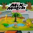 POPULAR PLAYTHINGS Magnetic Animals for Toddlers 1-3, Mini Mix or Match Animal Toys, Set of 7 Gift for Kids - Jungle Animals with Pop-up Playmat