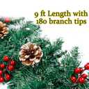 GUOOU 9 Foot Christmas Lighted Garland, Battery Operated Christmas Garland with Lights, Pre Lit Garland Wreath for Indoor Home Winter Holiday New Year Xmas Decorations
