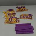 4Pcs Graduation Decorations Class of 2025 Wood Table Centerpieces Congrats Grad Wooden Sign Graduation Table Toppers Congratulate Tiered Tray Decor for 2025 Graduation Party (Purple-Gold)