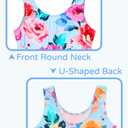 Girls One Piece Swimsuits Size 9-10 Years Old Colorful Floral One Piece Durable Bathing Suits