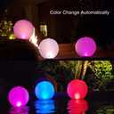 Esuper Floating Pool Lights Solar Powered 1 PCS, 14 Inch Color Changing Led Glow Globe Solar Pool Lights That Float, Inflatable Waterproof Solar Floating Pool Ball Lights for Pool, Party Decorations