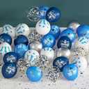 2026 Graduation Party Decorations, 70pcs Grad Balloons Blue and White Graduation Decor for College High School Class of 2026 Congrats Grad Party Decor