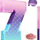 Shappy 16 Inch Mermaid Piata Purple Number Birthday Piata Party with Stick Blindfold Confetti for Anniversary Celebration Birthday Decoration Supplies(Number 7)