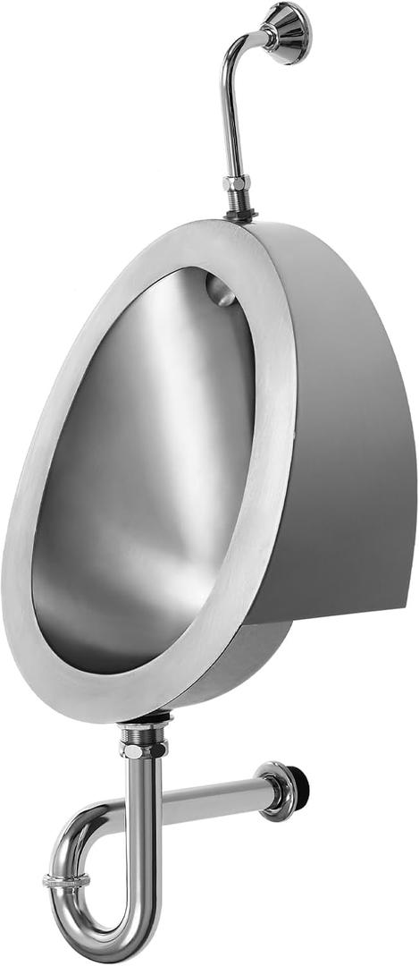 AGULIUM Automatic Sensor Urinal Flusher for Men Stainless Steel Wall Mounted Waterless Urinal for Men Automatic Public Toilet Male Urinal Intelligent Urinals for Men Bathroom Outdoor Garage