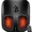 Shiatsu Foot Massager Machine with Heat: Deep Kneading Foot Massager with Vibration & Compression for Plantar Fasciitis & Neuropathy - for Women & Men, Relax for Home Office Use (Black)