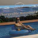 Motorized Pool Float with Canopy, Rechargeable Motorized Floats with Cup Holder Dual Motor Heavy Duty Electric Lounger Raft for Adults, Pool, Lake & Party, Large