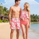 PATPAT Family Matching Swimsuits Two Piece Hawaiian Tropical Beach Bikini and Swim Trunks Set Mommy and Me Bathing Suits (XXL)