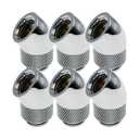 dracaena.io 6 Pack G1/4" 45° Rotary 360° Swivel Fitting, Male to Female Extender Adapter for PC Water Cooling Loop, Computer Liquid Cooling Fittings, Silver