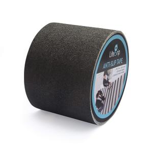 Lifegrip Anti Slip Traction Tape, 4 Inch x 30 Foot - Best Grip, Friction, Abrasive Adhesive for Stairs, Tread Step, Indoor, Outdoor (4" X 30') (Black)