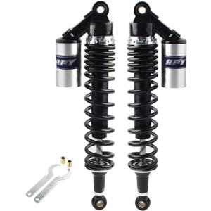 Newsmarts Pair 400mm 15.75" Motorcycle ATV Shock Absorbers Suspension for HONDA for Suzuki for Yamaha for Kawasaki ATV UTV Go Kart Quad Dirt Sport Bikes,Black and Silver