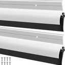 Hicarer 2 Pcs Door Bottom Sweep with Rain Drip 0.5625" W x 2" H x 36" L, Exterior Door Rain Drip Guard, Bottom Weather Stripping, Mill Finish Aluminum with Vinyl Insert(Sliver)