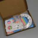 3 Pieces Fun Hamster Guinea Pig Hideout Kit Include PVC Hamster House, Rainbow Bridge, Seesaw DIY Exercise Playhouse for Rats Mouse Small Animals(Small,Rainbow Color)