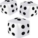 3 Pieces Jumbo Inflatable Dice 19.7 Inch Giant Inflatable Dice Multicolor Large Fun Game Tools for Indoor Outdoor Lawn Swimming Pool Party Board Game, White