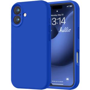 LOVE 3000 Designed for iPhone 16 Case, Premium Silicone with [Soft Anti-Scratch Microfiber Lining] Shockproof Protective Phone Case for Men Women Girls 6.1", Klein Blue