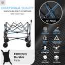 700lb Double Decker Wagon Collapsible Cart Foldable Heavy Duty Wagon Collapsible400L,54" Extended Foldable Cart with Wheels for Camping Fishing & Outdoor Use, Beach cart