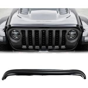 Hood Deflector Hood Protector Compatible with Jeep Wrangler JL 2025 2024 2023 2022 2021 2020 2019 2018 & 2020-2025 Gladiator JT Gloss Black Hood Protector Bug Deflector Stone Guard