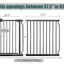 Extra Wide Baby Gate 57.5-62" Dog Gate for Doorways, Pressure Mounted No Drill Safety Gate for Kitchen, Hallways, White/Black Metal Pet Gate for Dogs