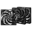 ARCTIC P12 Slim PWM PST (3 Pack) - PC Fans, 120mm Case Fan with PWM Sharing Technology (PST), Pressure-optimised, Quiet Motor, Computer, Extra Slim, 3002100 RPM - Black