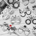 2 x HOWAF 24pcs Black Silver New Year Glasses, Happy New Year Paper Eyeglasses for 2026 New Year Eve Party Supplies, Silver New Year Photo Booth Props Eyewear, Fancy New Year Party Glasses for 2026 NYE