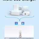 USB Charging Station - Multiport USB Charger Hub,6 Port Charger Tower for iPhone 15/14/13/12, iPad, Samsung Galaxy, Google Pixel,HTC, and Multiple Devices (white-50W)