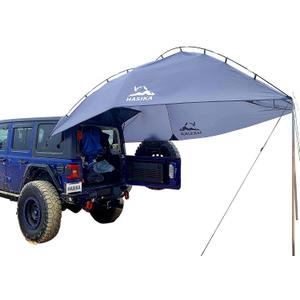 Versatility Camping Tent for Truck Bed,SUV RVing, Van,Trailer and Overlanding Portable Teardrop Awning Canopy Tear Resistant Tarp with 2 Sandbag