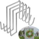 4PCS Christmas Headstone Wreath Hanger Adjustable 6"-11" Double Sided Cemetery Gravestone Wreath Holder Stainless Steel Tombstone Decoration Tools Outdoor No Drill Light Hooks for Christmas Easter