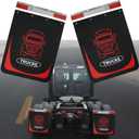 Mud Flaps and Reflector Strips Pair 24 inch x 30inch Black Mud Flaps and Aluminum Strip, for Semi-Truck Trailer Heavy-Duty Truck (2 Mud Flaps +2 Reflector Strips)