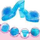 4-Pack Premium Princess Shoes Set - 1.75" Heel Slip On Princess Dress Up Shoes for Little Girls, Durable Pairs of Slip-On Sandal Heels for Kids - Fits Toddler Size 7-10 Multi