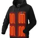 Venustas Unisex Pullover Heated Hoodie with Battery Included, Heated Sweatshirt for Men and Women Black, Size: L